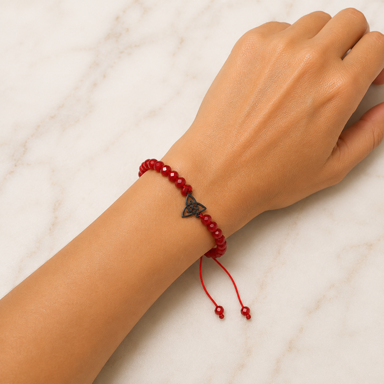 Pulsera de Cristal con Nudo de Bruja