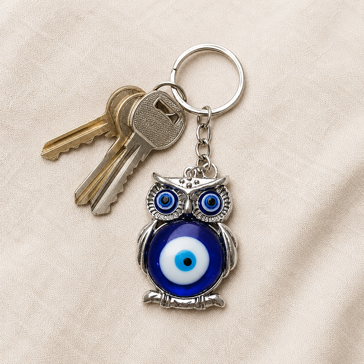 Llavero Búho con Ojo Turco