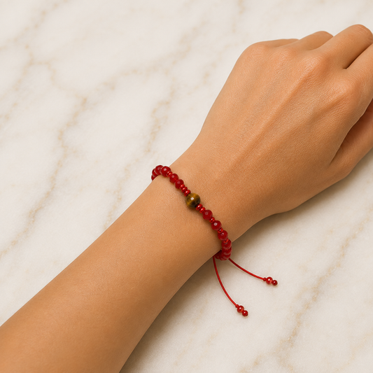 Pulsera Tejida - Ojo de Tigre